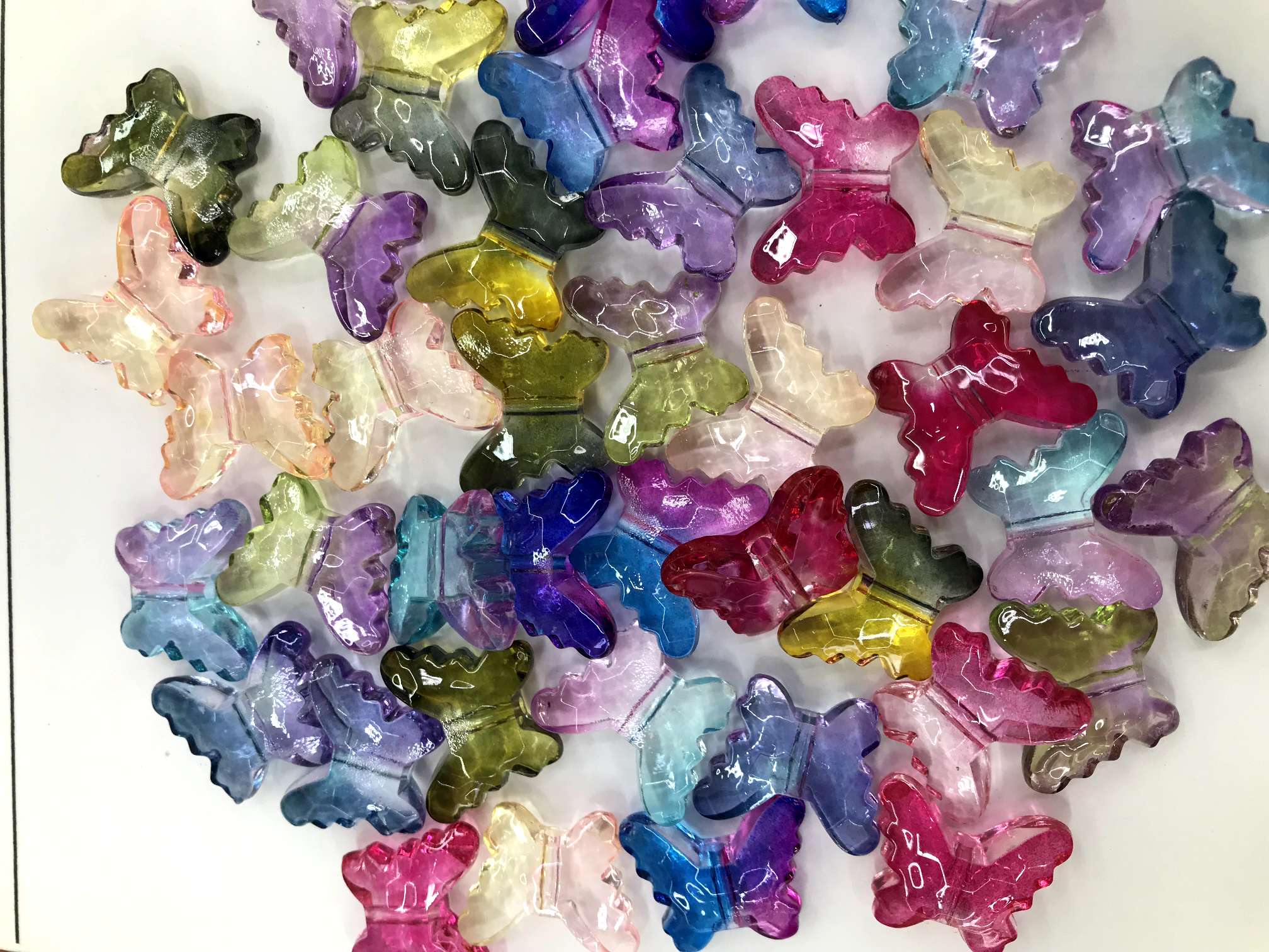 Acrylic two-color butterfly, Jialis craft jewelry accessory Q8855