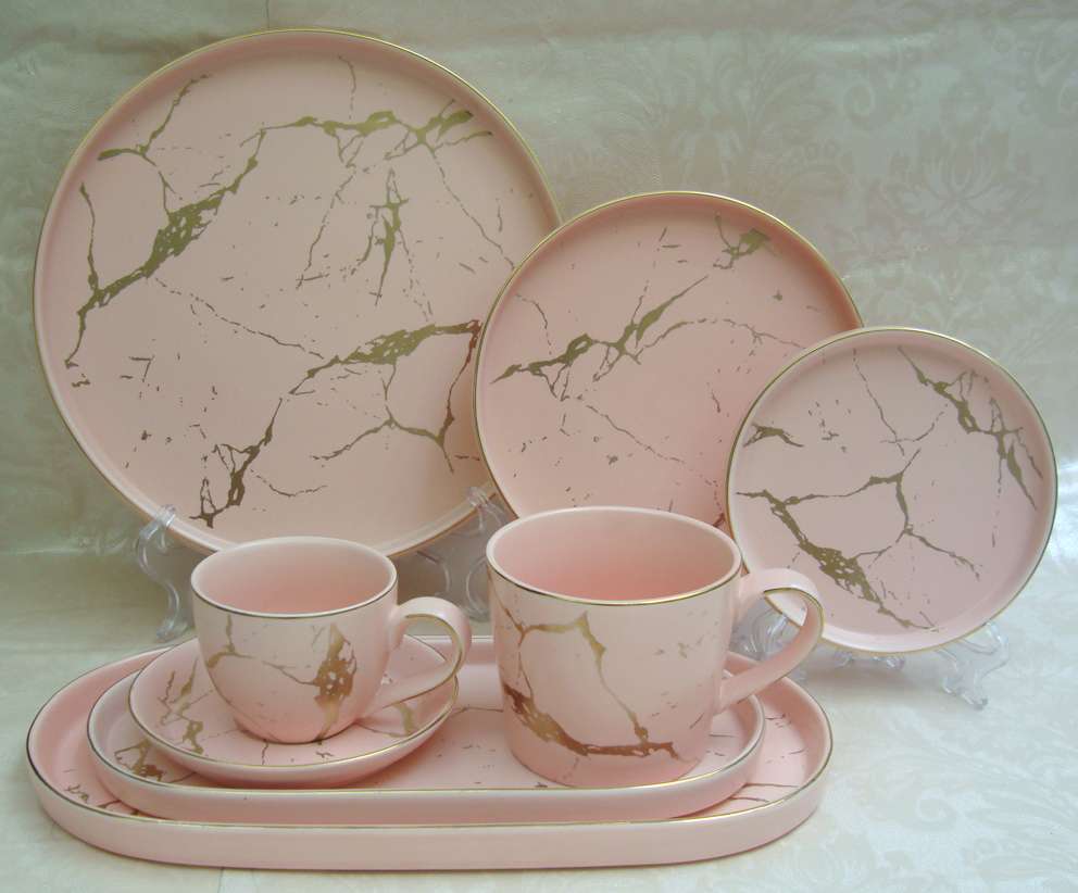 10-inch marble gilded plate Item Picture