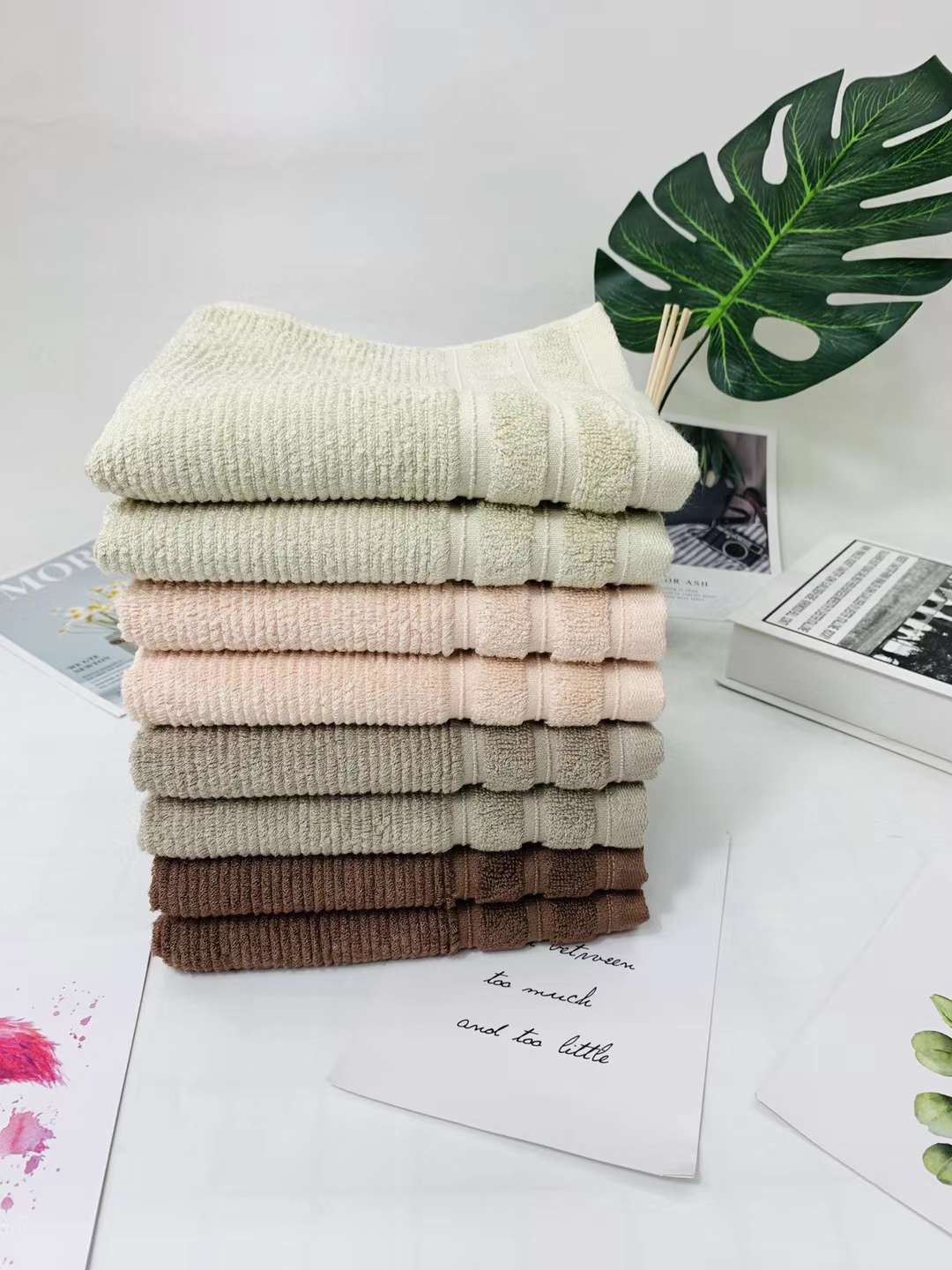 "Love Yourself, Love Your Family, Factory Direct Sales of Bamboo fiber Premium Fine Rain Cloud Towels 8774. undefined