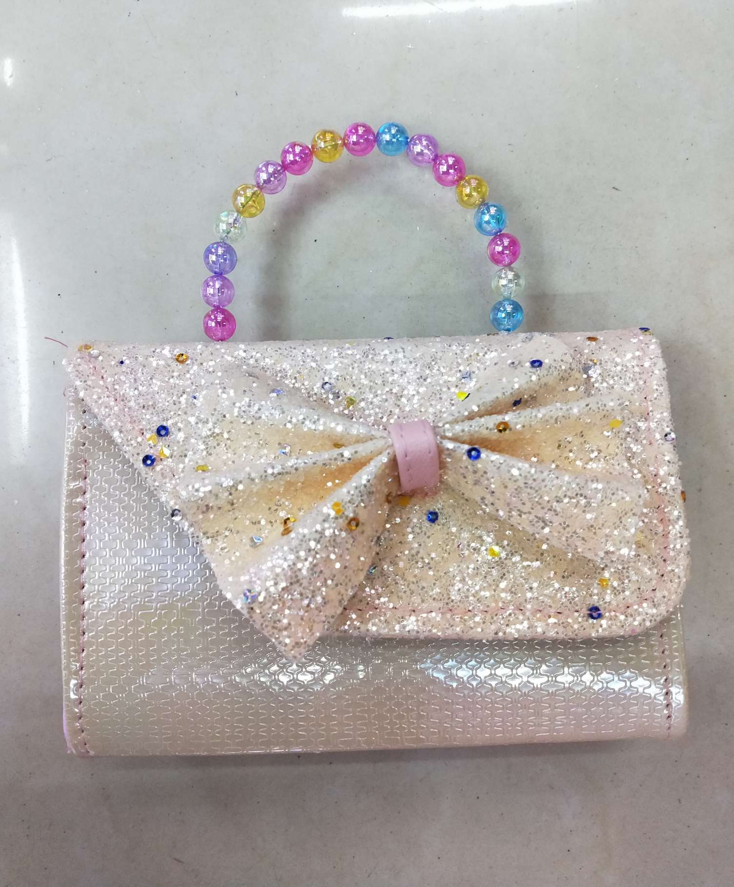 Fashionable circle pink bow bag, princess bag, chanel-style bag, coin purse Item Picture