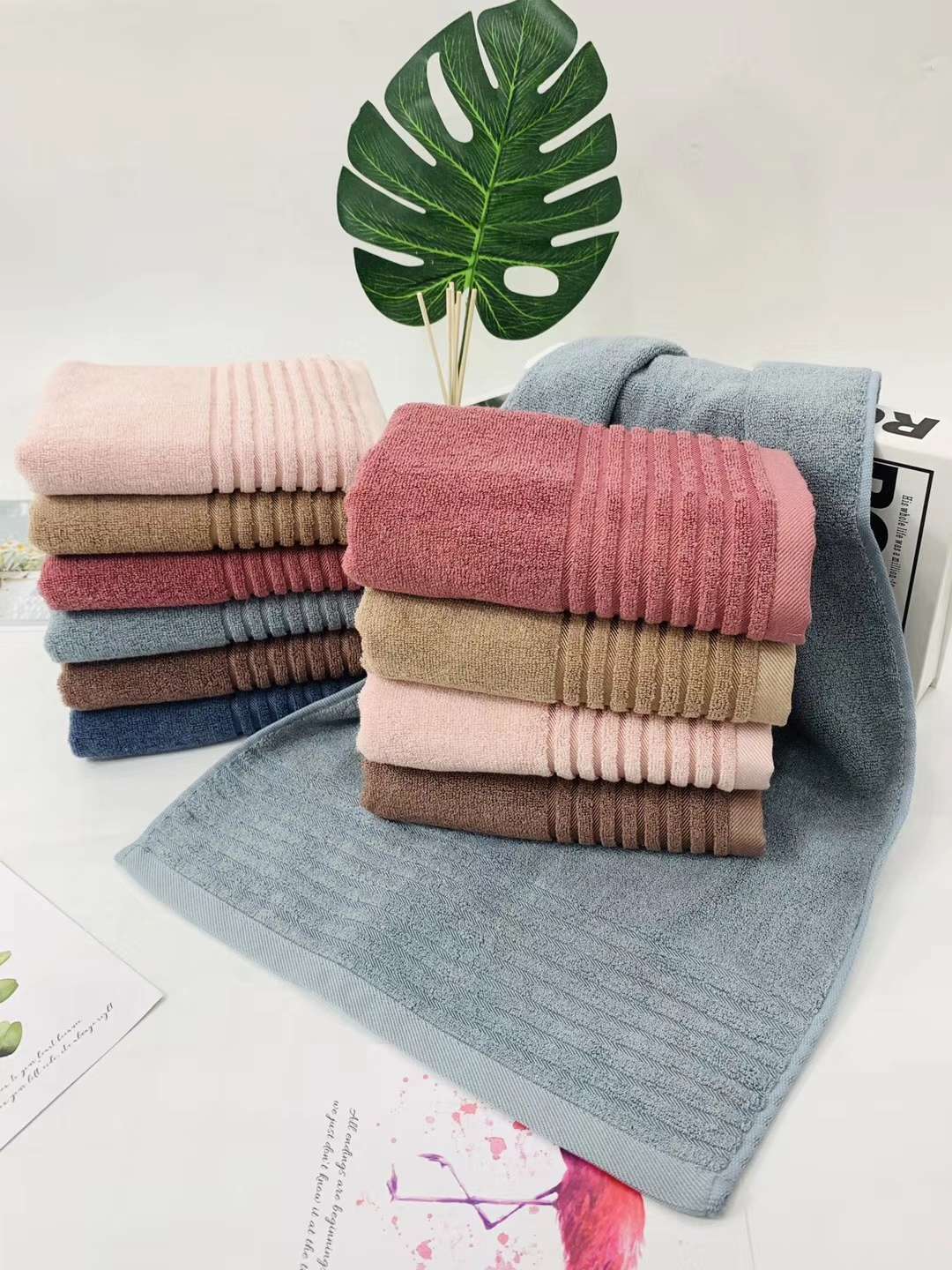 "Love Yourself, Love Your Family, Factory Direct Sales of bamboo fiber gift towels, Moyu Bamboo Towels 8894