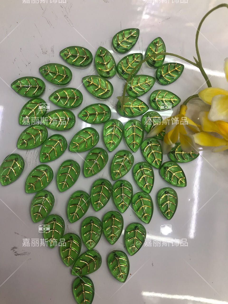 压克力金丝叶子，嘉丽斯工艺饰品配件R21323