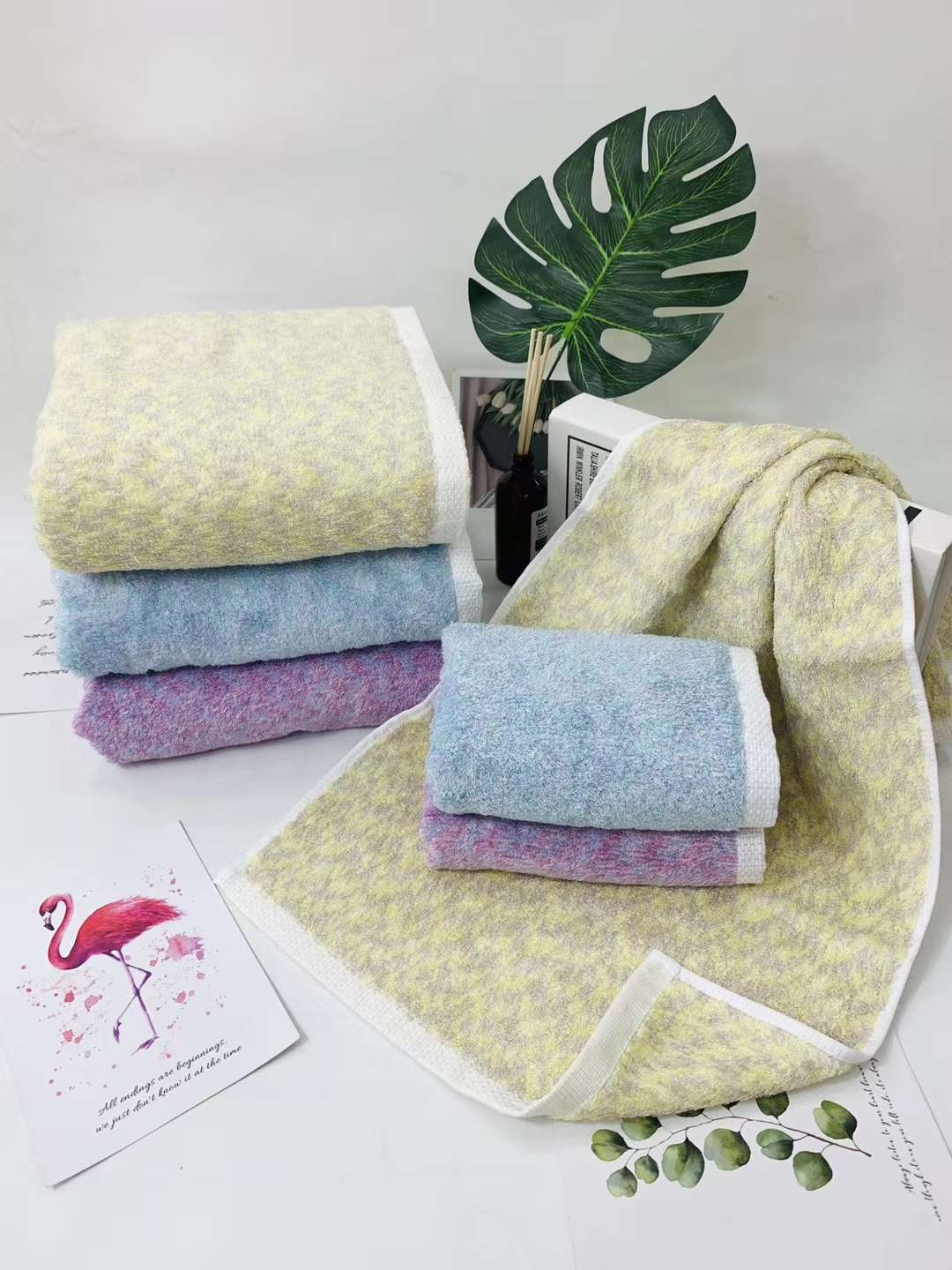 "Love Yourself, Love Your Family Factory Direct Sales Bamboo Cotton Super Soft Rendering Gift Towel, Warm Rendering Towel 8746. Specification image