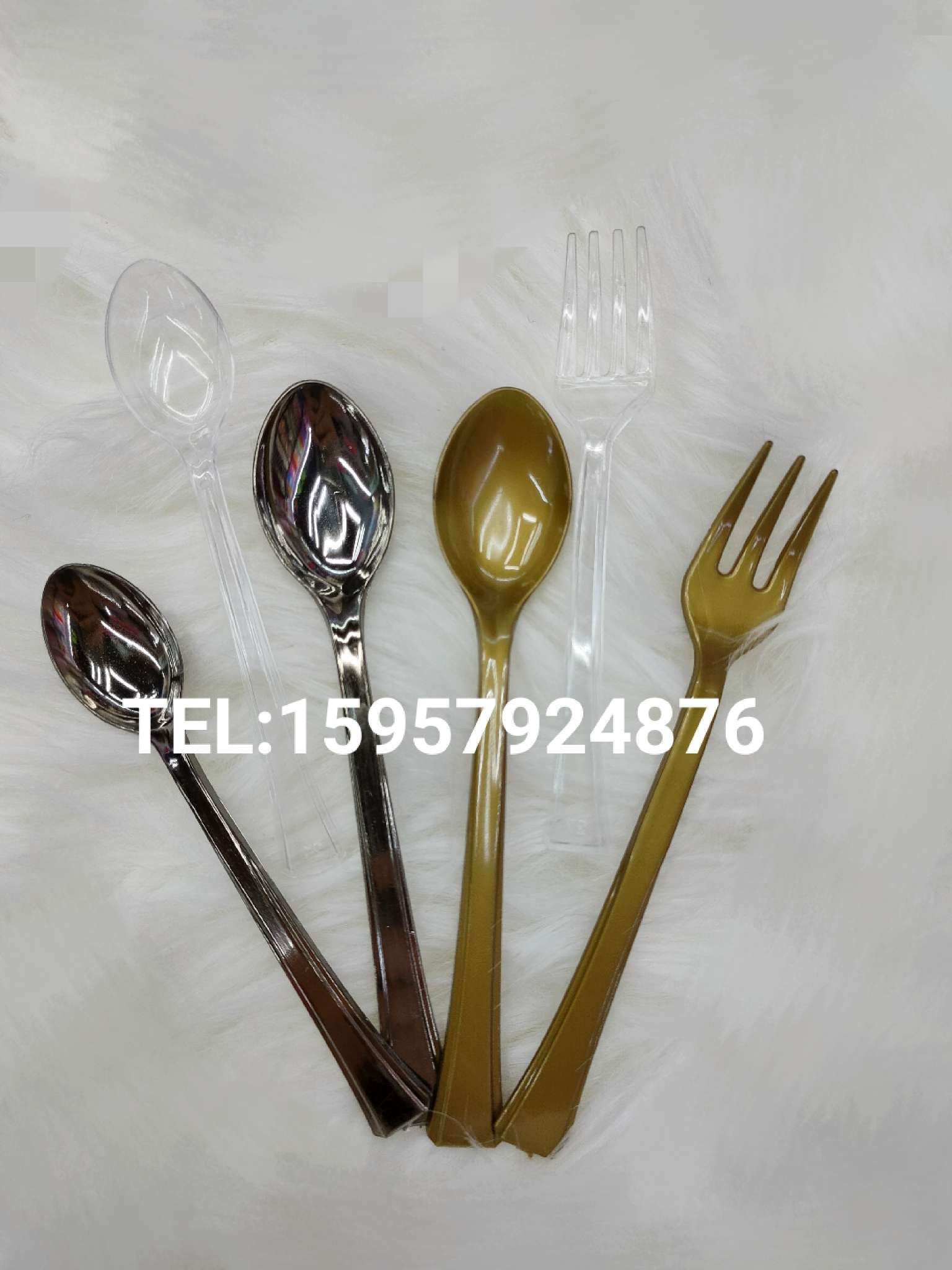 Disposable electric gold plated silver cutlery spoon gold powder silver powder baked grass cake cutlery spoon