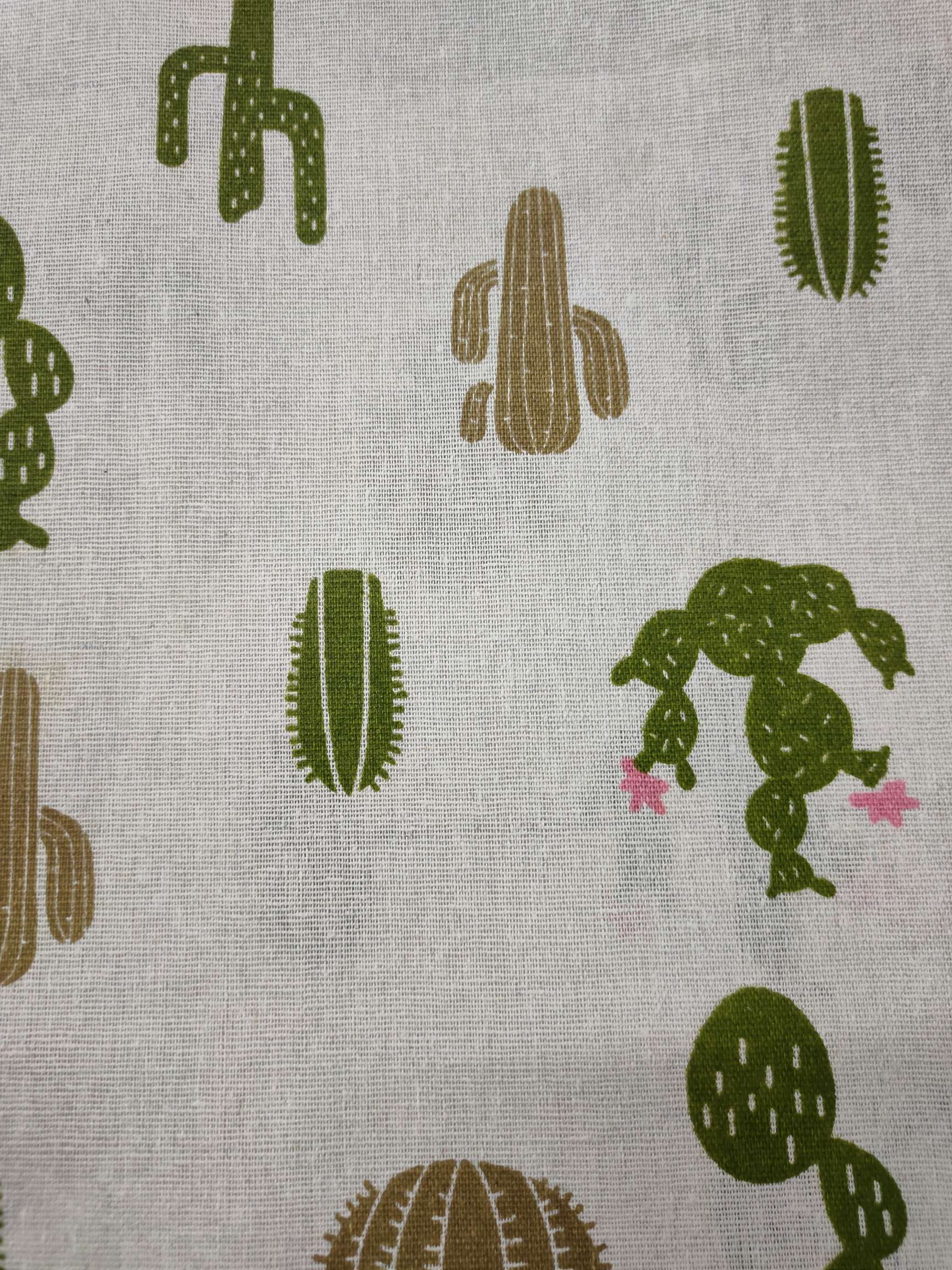 Cotton and linen printed, cactus
