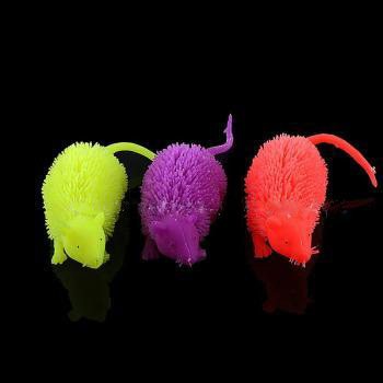 Flash toy TPR soft rubber toy fine hair with light animal mouse factory direct sales thumbnail
