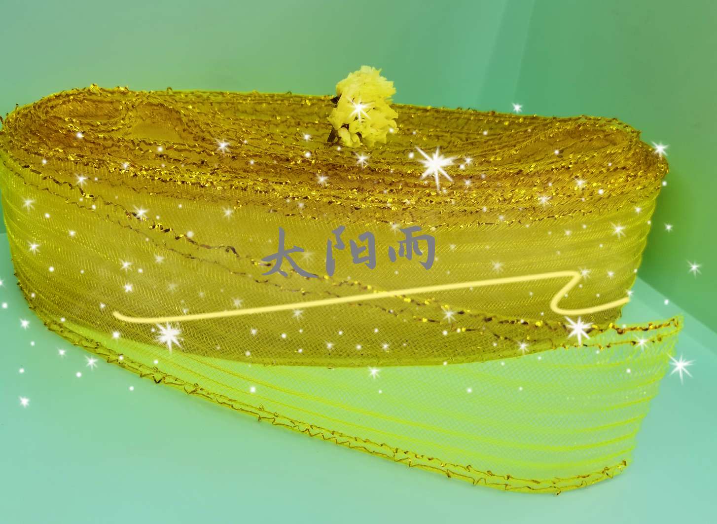 6.5cm corrugated elastic gauze net gold full figure