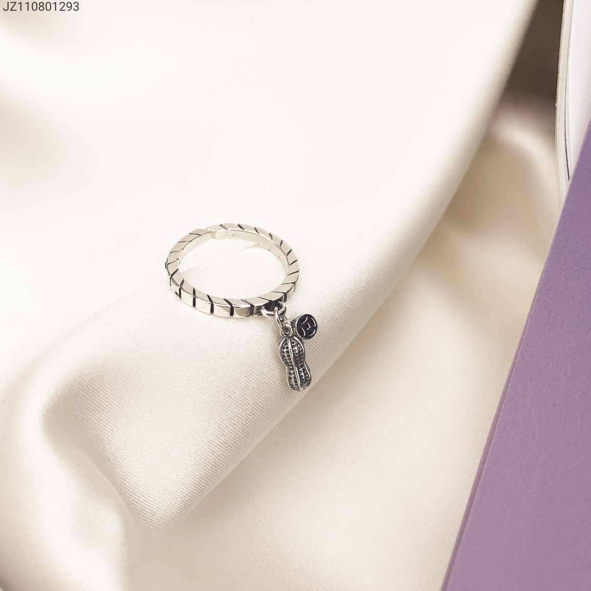 Individual S925 open ring pure silver, Thai silver fashion silver base silver ornaments thumbnail