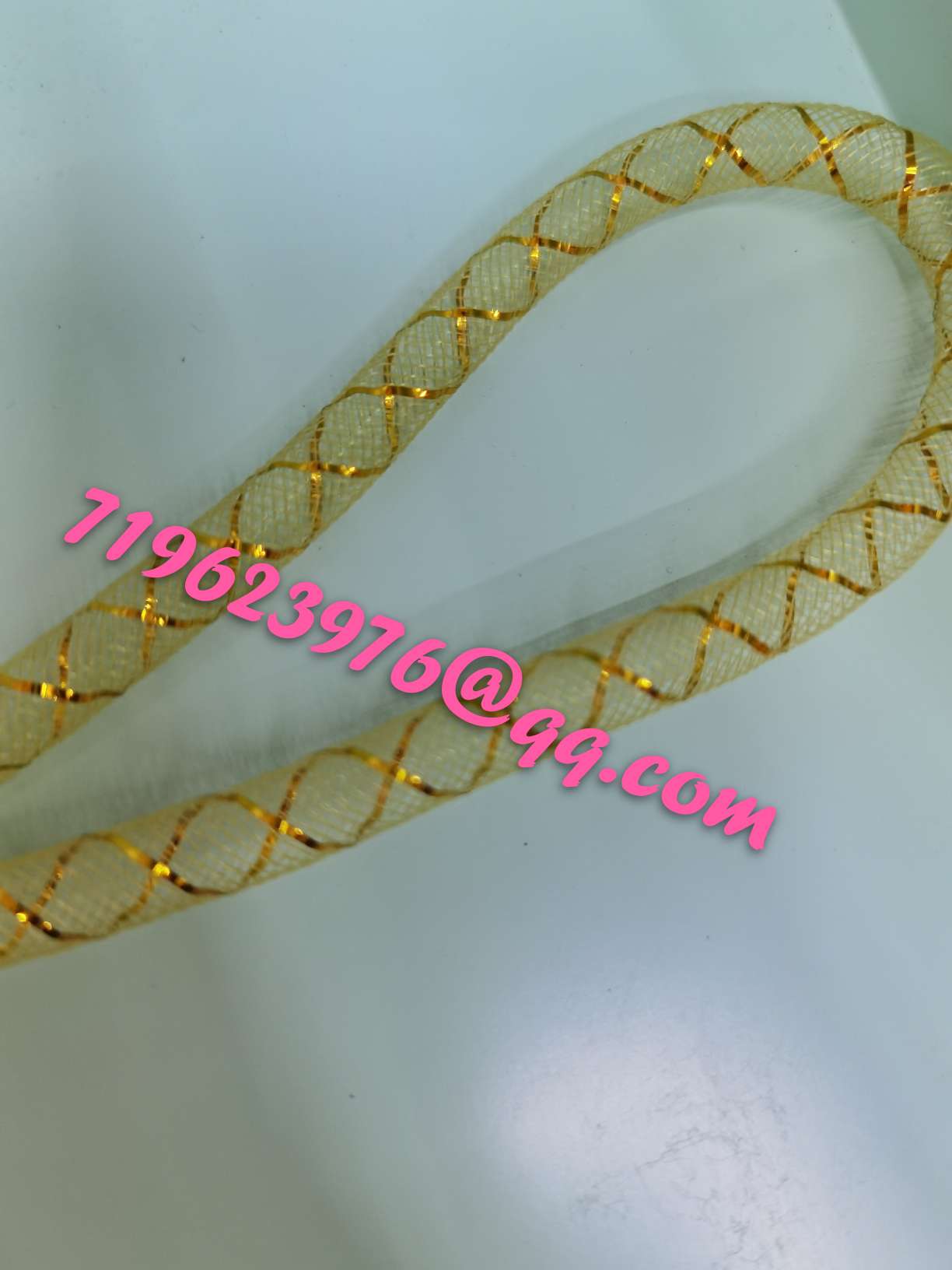 8mm diameter golden tube elastic mesh factory direct sales of Sunrain jewelry accessories Specification image