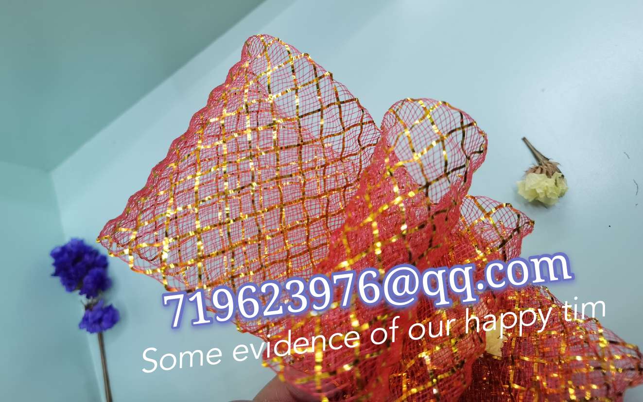 6cm corrugated red gold elastic gauze mesh details Picture