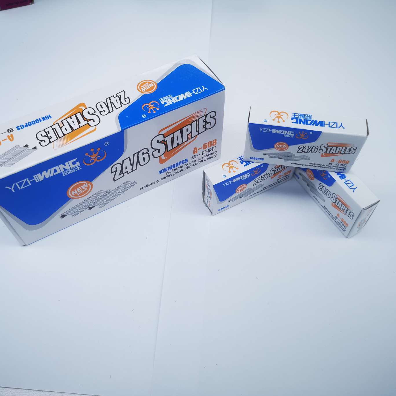 Yizhi King 608 staples, 500 small boxes per piece. Specification image