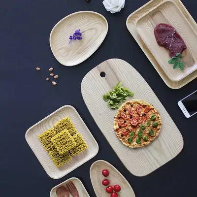Japanese style wooden plate 1047 AB-1212 thumbnail