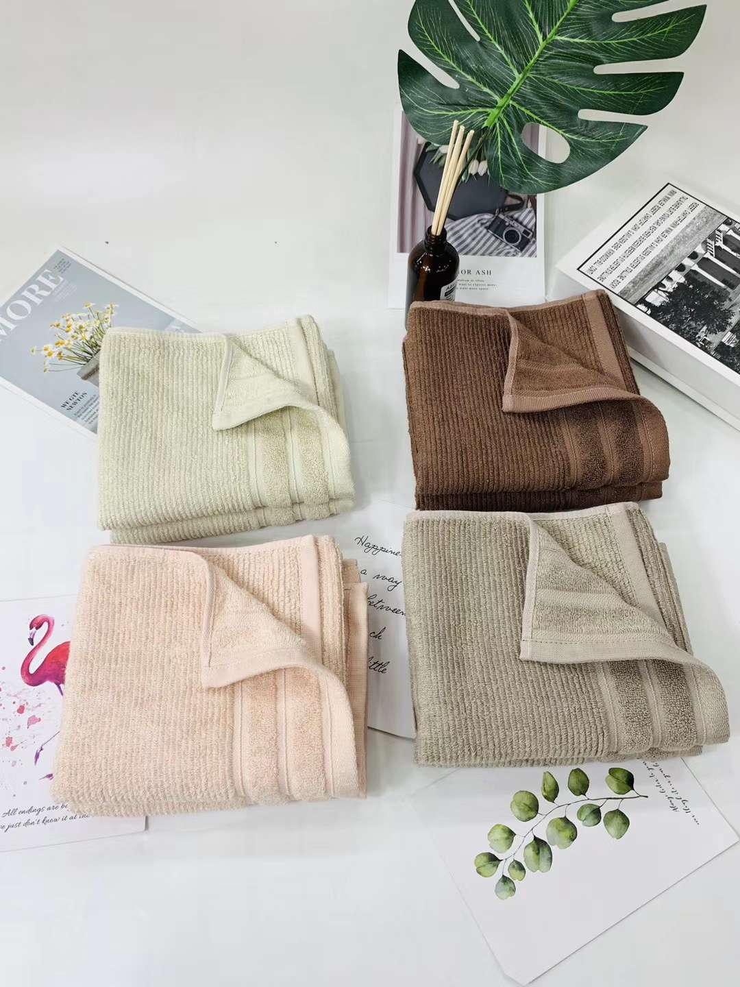 "Love Yourself, Love Your Family, Factory Direct Sales of Bamboo fiber Premium Fine Rain Cloud Towels 8774. undefined