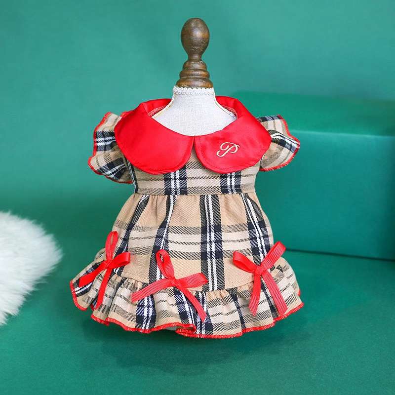 Classic plaid skirt, a new product after the exhibition, full of big brands! Pet babies turn heads in our classic plaid dresses. thumbnail
