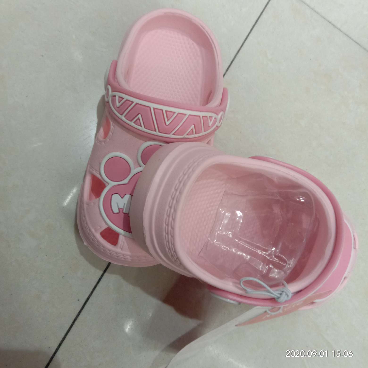 Pink children's slippers