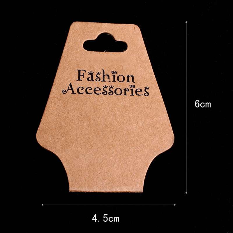 Factory direct sales 4.5*6 popular accessory packaging, folding hanging card, necklace bracelet, rubber band card, kraft paper card details Picture