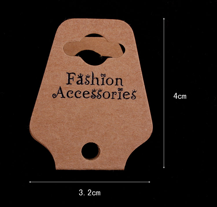 Factory direct sales 3.2*4 popular accessory packaging folded card necklace bracelet kraft paper hanging card Specification image