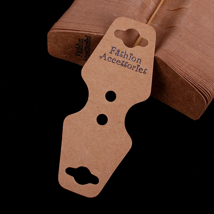 Factory direct sales 3.2*4 popular accessory packaging folded card necklace bracelet kraft paper hanging card Application Scenario