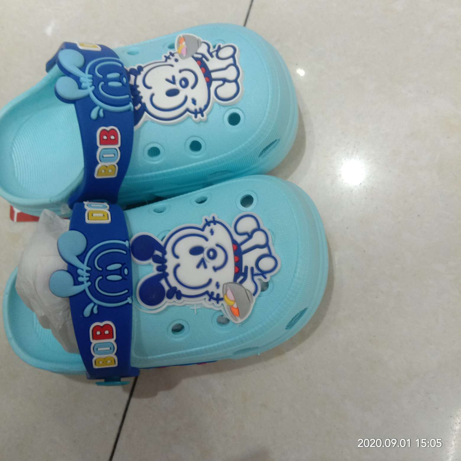 Blue cute children's slippers Specification image