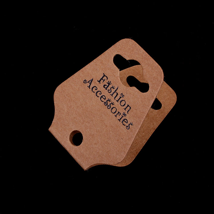 Factory direct sales 3.2*4 popular accessory packaging folded card necklace bracelet kraft paper hanging card