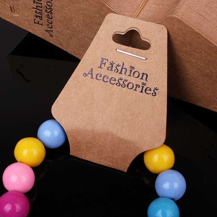 Factory direct sales 4.5*6 popular accessory packaging, folding hanging card, necklace bracelet, rubber band card, kraft paper card