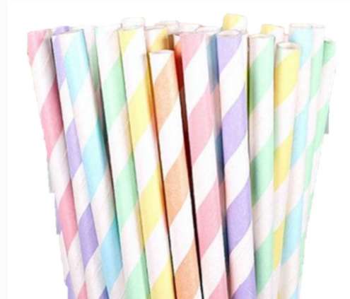 Wholesale of disposable macaron-colored paper straws details Picture