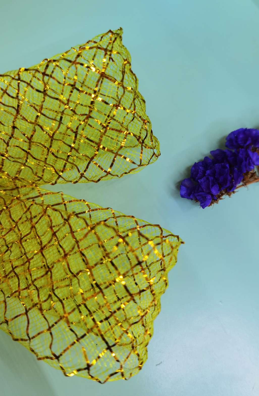 4cm gold lattice festive decorative materials details Picture