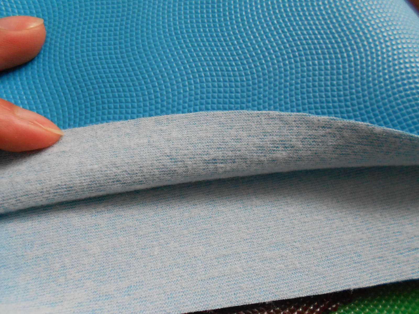 Factory direct sales of imitation leather earth pattern semi-PU leather luggage and cosmetic bag fabric details Picture