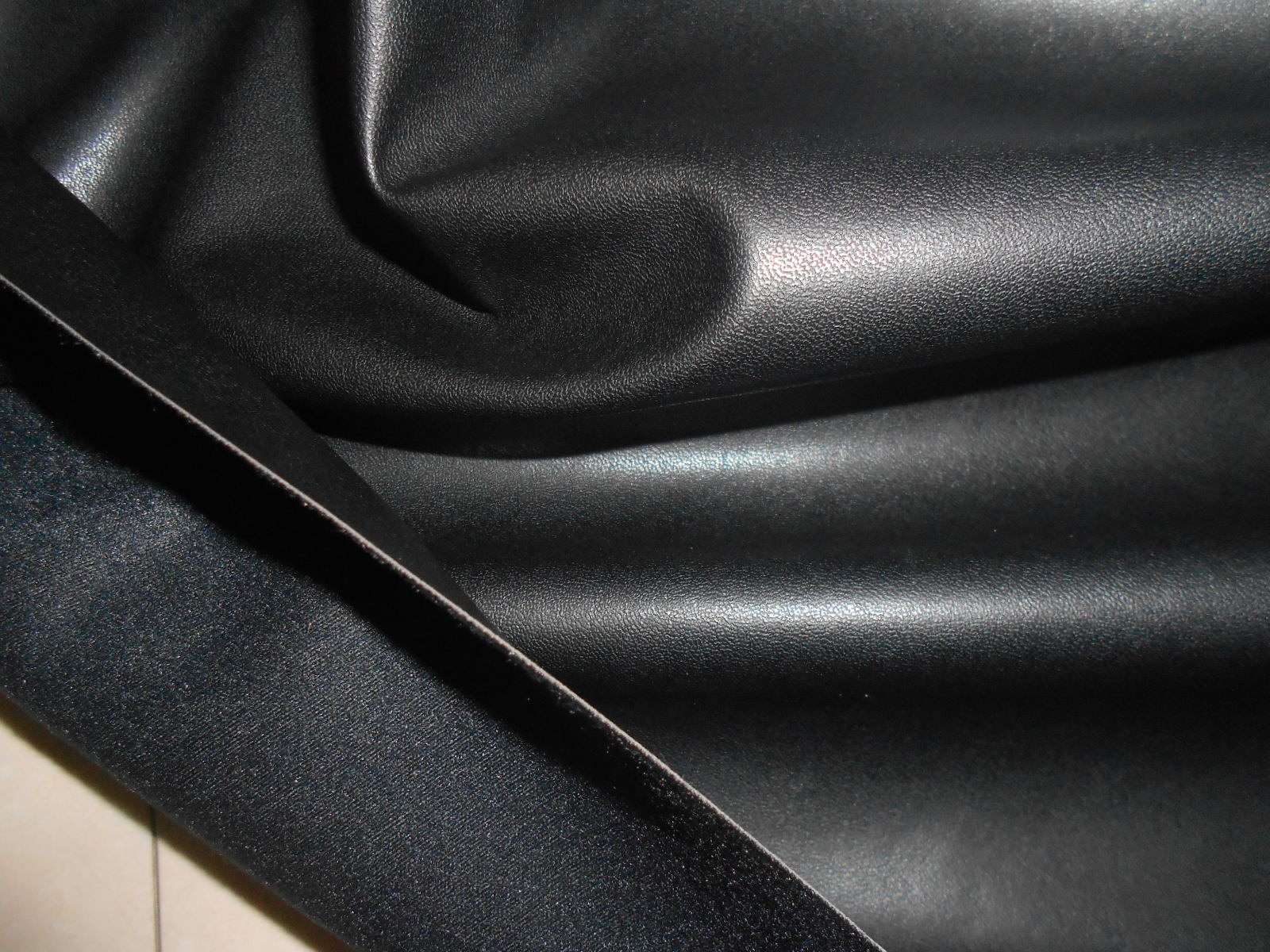 Factory direct sales of black pu leather with sheepskin texture for clothing details Picture