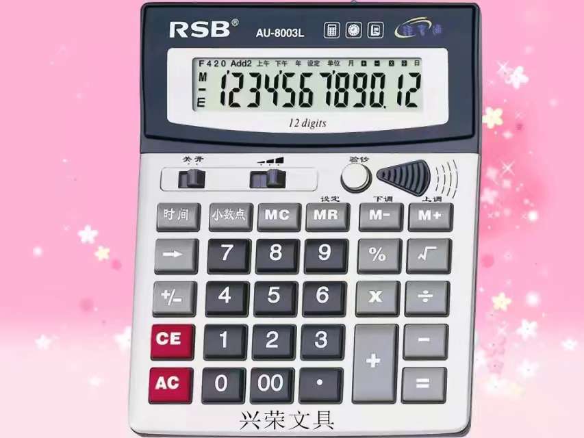 RSB AU-8003L Real Person Pronunciation calculator Financial Bank accountant large screen displays 12 digit computer keys