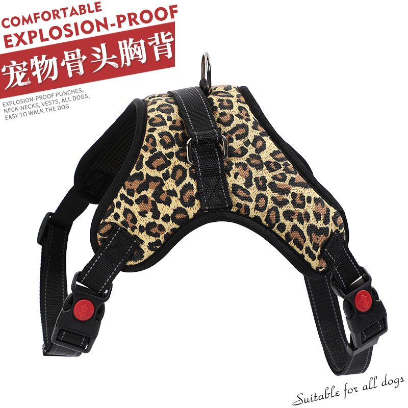 Dog chest strap bone type lead rope strong durable breathable explosion proof punch dog leash medium large dog chain thumbnail