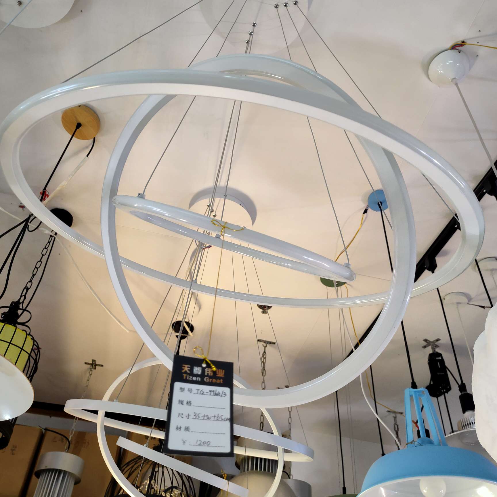 Nordic postmodern minimalist, creative and individual bedroom and living room circular pendant lamp Item Picture