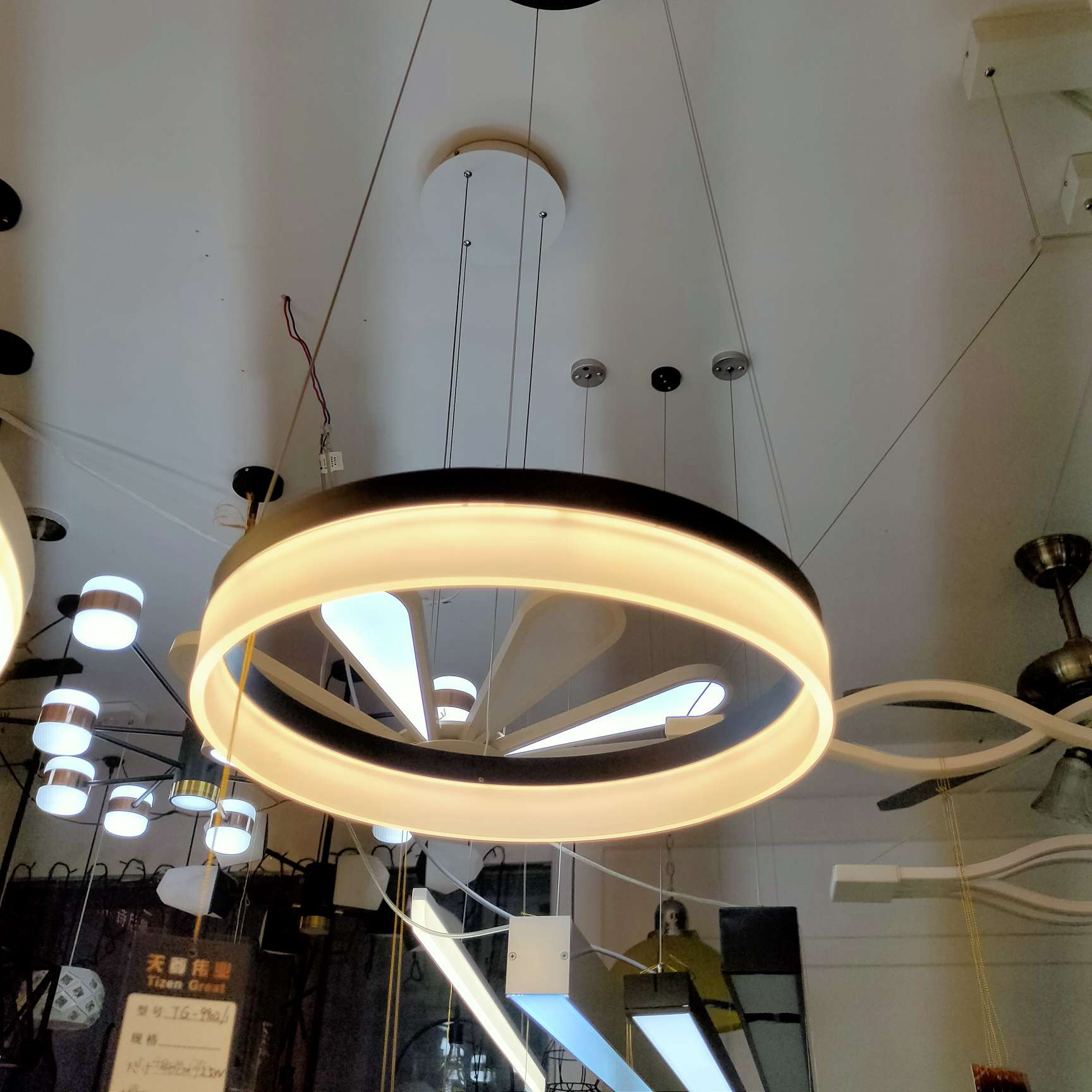 Nordic postmodern minimalist, creative, personalized and warm bedroom and living room circular pendant lamp Item Picture