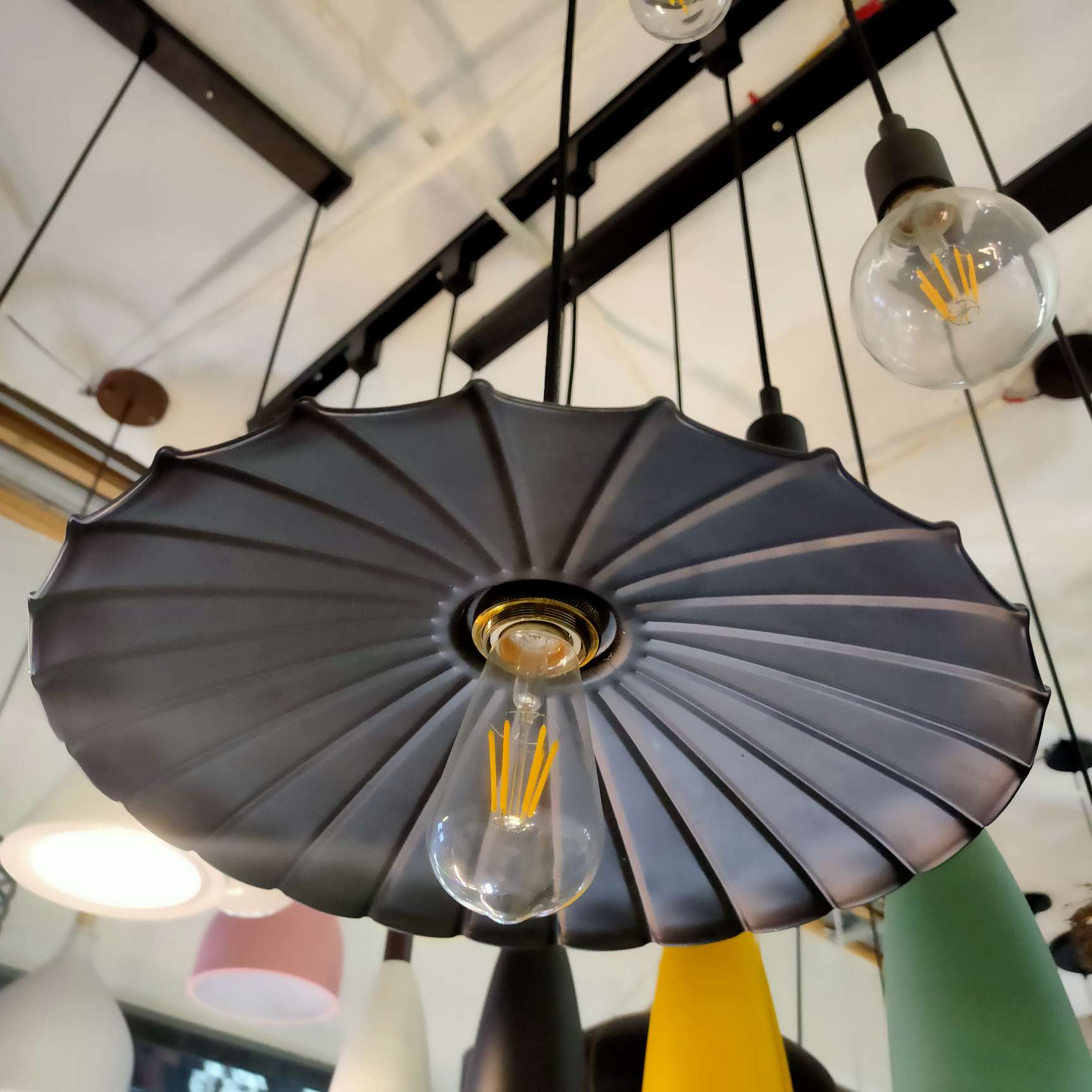Postmodern minimalist, creative, personalized and warm restaurant umbrella chandelier Application Scenario