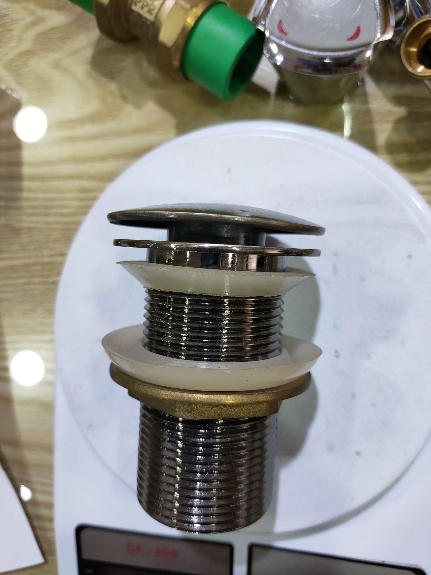 小圆盖弹跳，铜心锌镀铜帽11/2