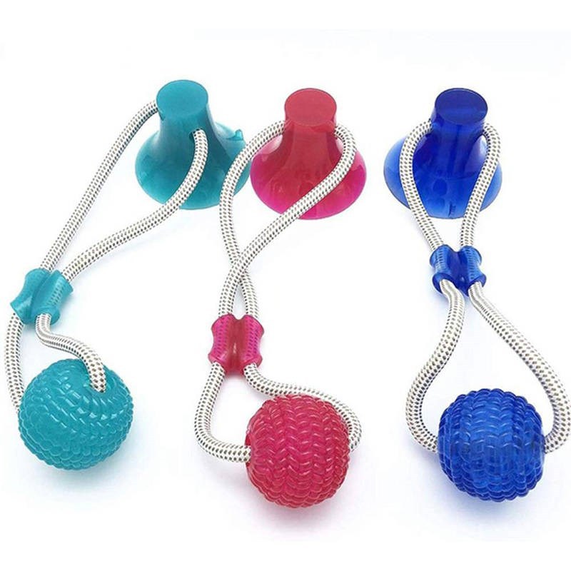 Amazon hot style dog suction rope toy gnaws and gnaws TPR rubber ball pet interactive artifact thumbnail