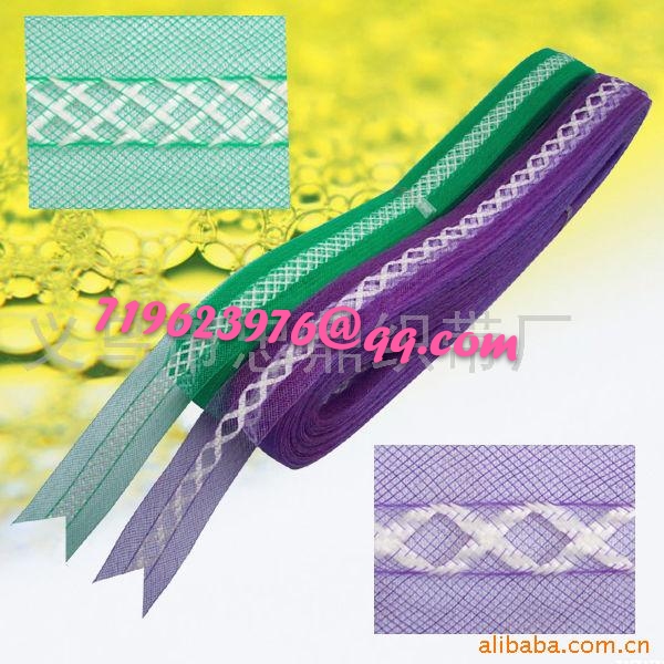 Three-color belt handicraft accessories accessories fishbone fishing net elastic net details Picture