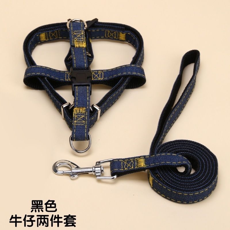 狗狗牵引绳宠物胸背带牵引绳牛仔贴布狗绳狗链子狗牵引带宠物用品