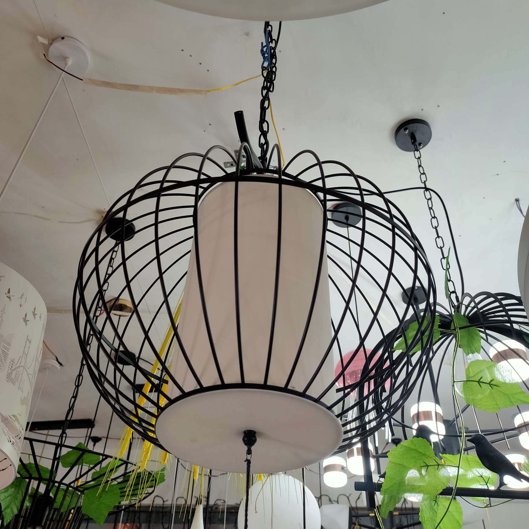 Nordic postmodern, simple, creative and personalized hollowed-out lantern chandelier