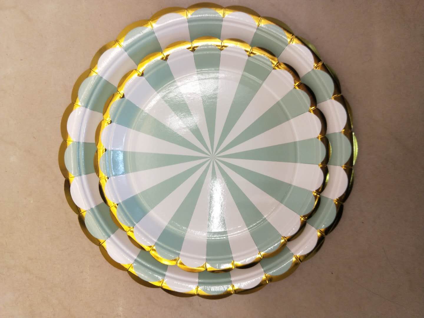 生日节庆派对party圣诞主题西瓜纹烫金镭射可定制纸杯纸盘厂家批发量大优惠组合套装1详情图7