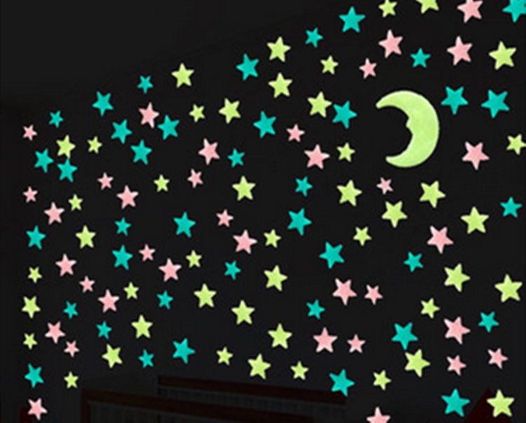 夜光发光的星星组合墙贴塑料立体荧光贴客厅卧室宿舍装饰儿童房详情图5
