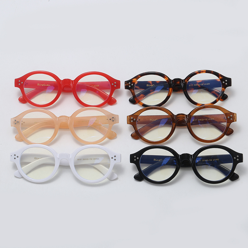 B117小孩户外护眼防紫外线眼镜复古圆框防蓝光儿童眼镜详情图8