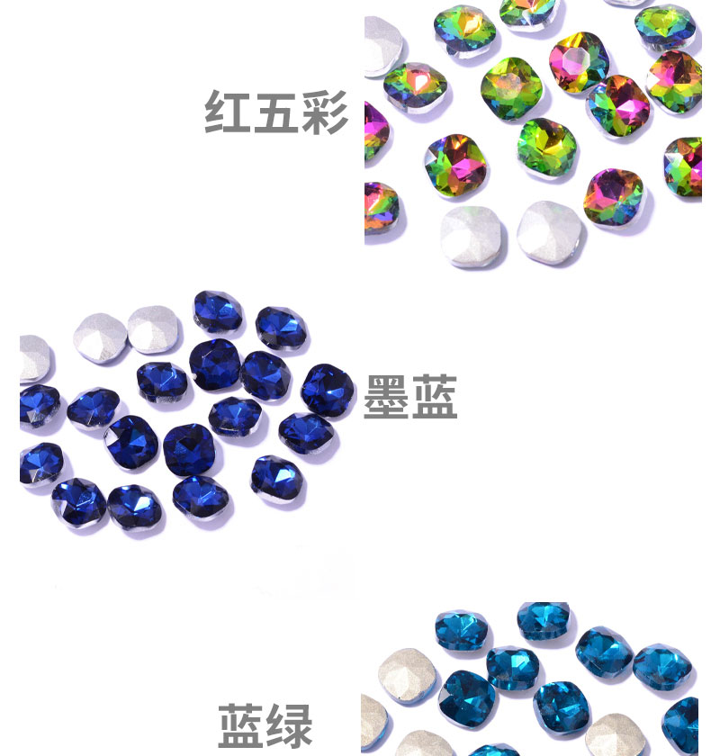 10*10mm factory direct sales of pointed-bottom irregular square crystal diamonds, pointed-bottom irregular glass diamonds, diy jewelry accessories, factory direct sales of pointed-bottom glass crystal diamonds, square water diamonds, ear stud items detail image 14