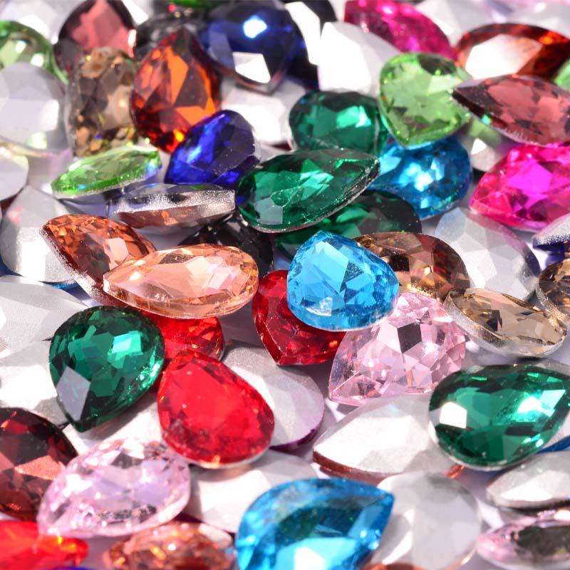 10*14MM water drop white factory wholesale glass crystal diamond, mobile phone sticker diamond, diy accessories, hair accessories, handcrafted materials, glass diamond beads undefined