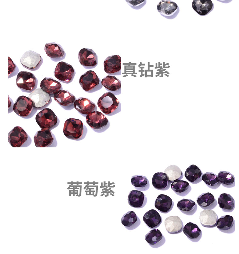 10*10mm factory direct sales of pointed-bottom irregular square crystal diamonds, pointed-bottom irregular glass diamonds, diy jewelry accessories, factory direct sales of pointed-bottom glass crystal diamonds, square water diamonds, ear stud items detail image 9