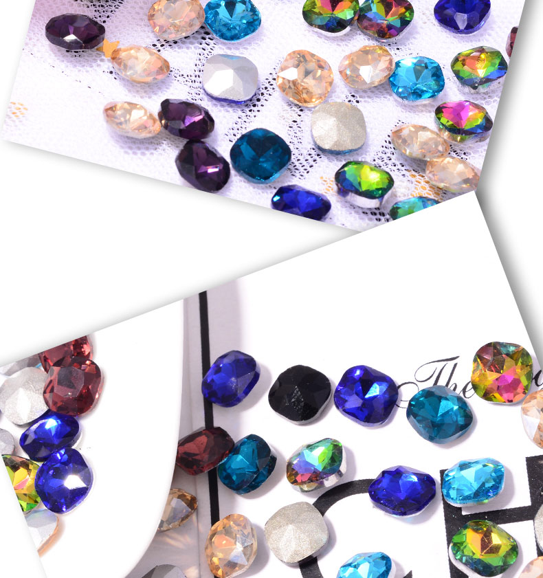 10*10mm factory direct sales of pointed-bottom irregular square crystal diamonds, pointed-bottom irregular glass diamonds, diy jewelry accessories, factory direct sales of pointed-bottom glass crystal diamonds, square water diamonds, ear stud items detail image 15