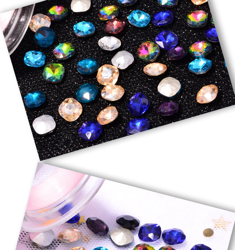 10*10mm factory direct sales of pointed-bottom irregular square crystal diamonds, pointed-bottom irregular glass diamonds, diy jewelry accessories, factory direct sales of pointed-bottom glass crystal diamonds, square water diamonds, ear stud items detail image 13