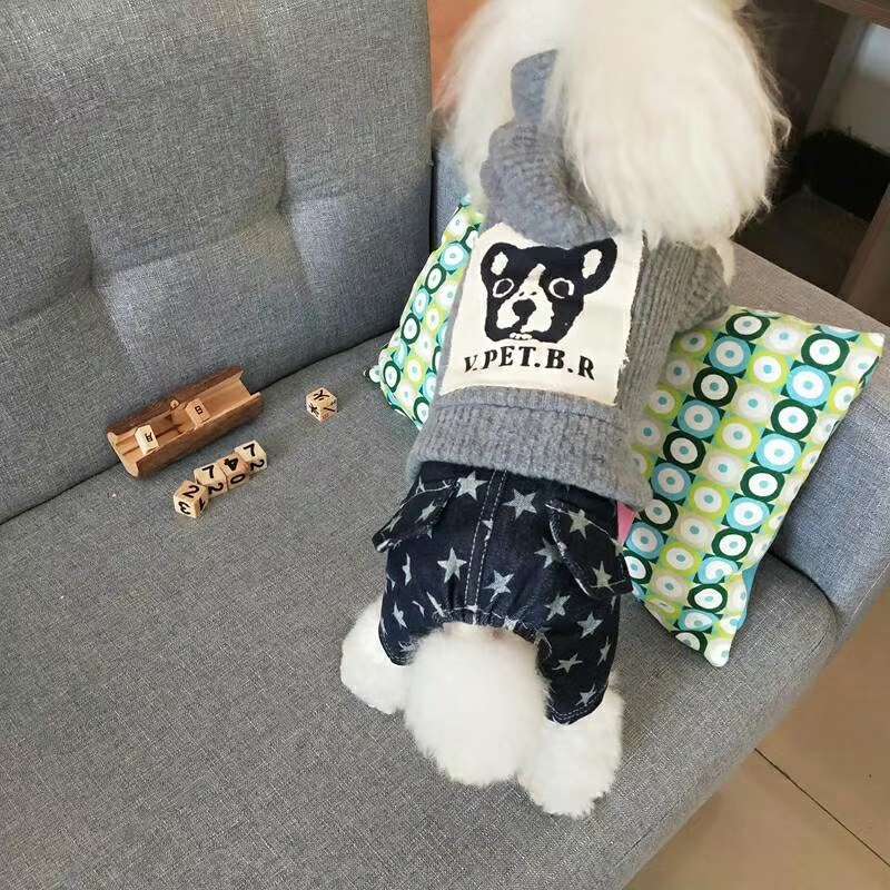 Fall dog head patch four - legged sweater, pet babies can quickly put on the new clothes! details Picture