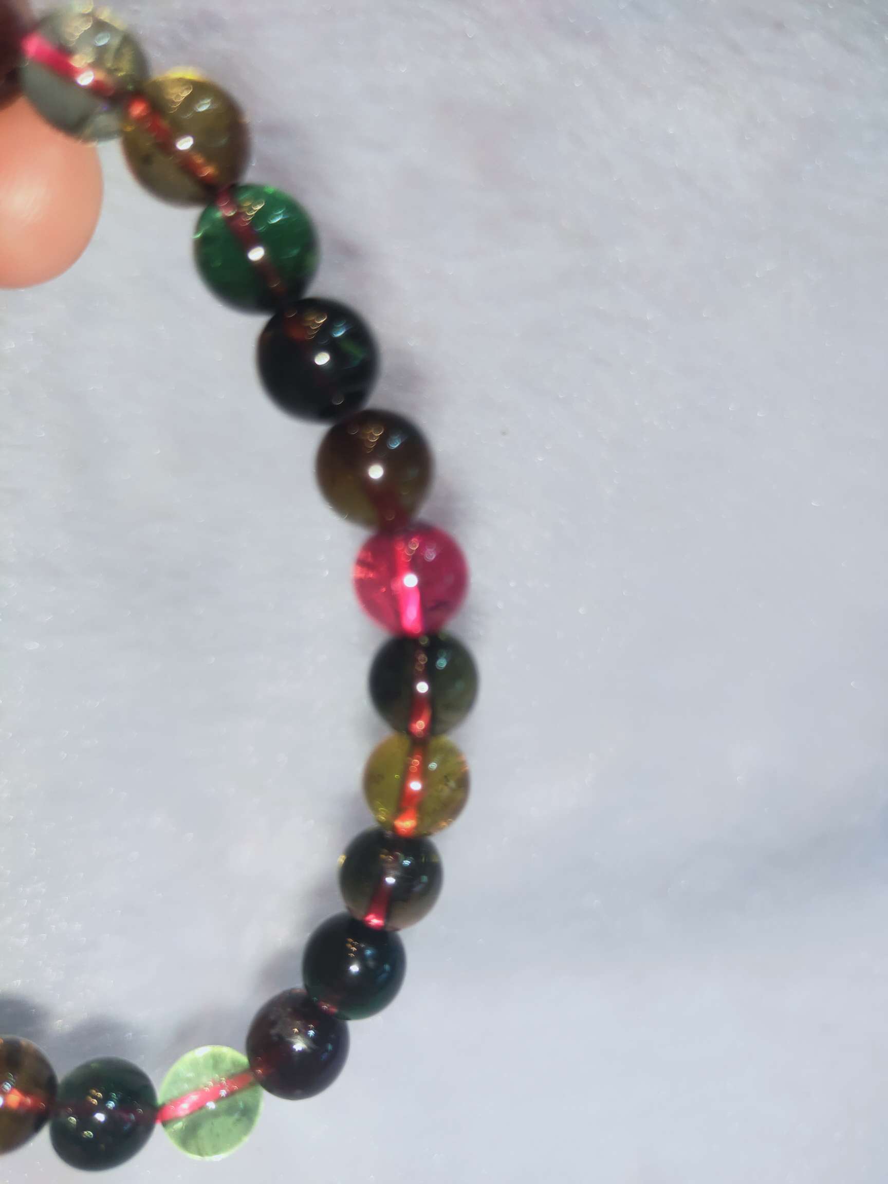 巴西天然水晶   碧玺圆珠手链-2——8水晶 天然水晶 装饰详情图6