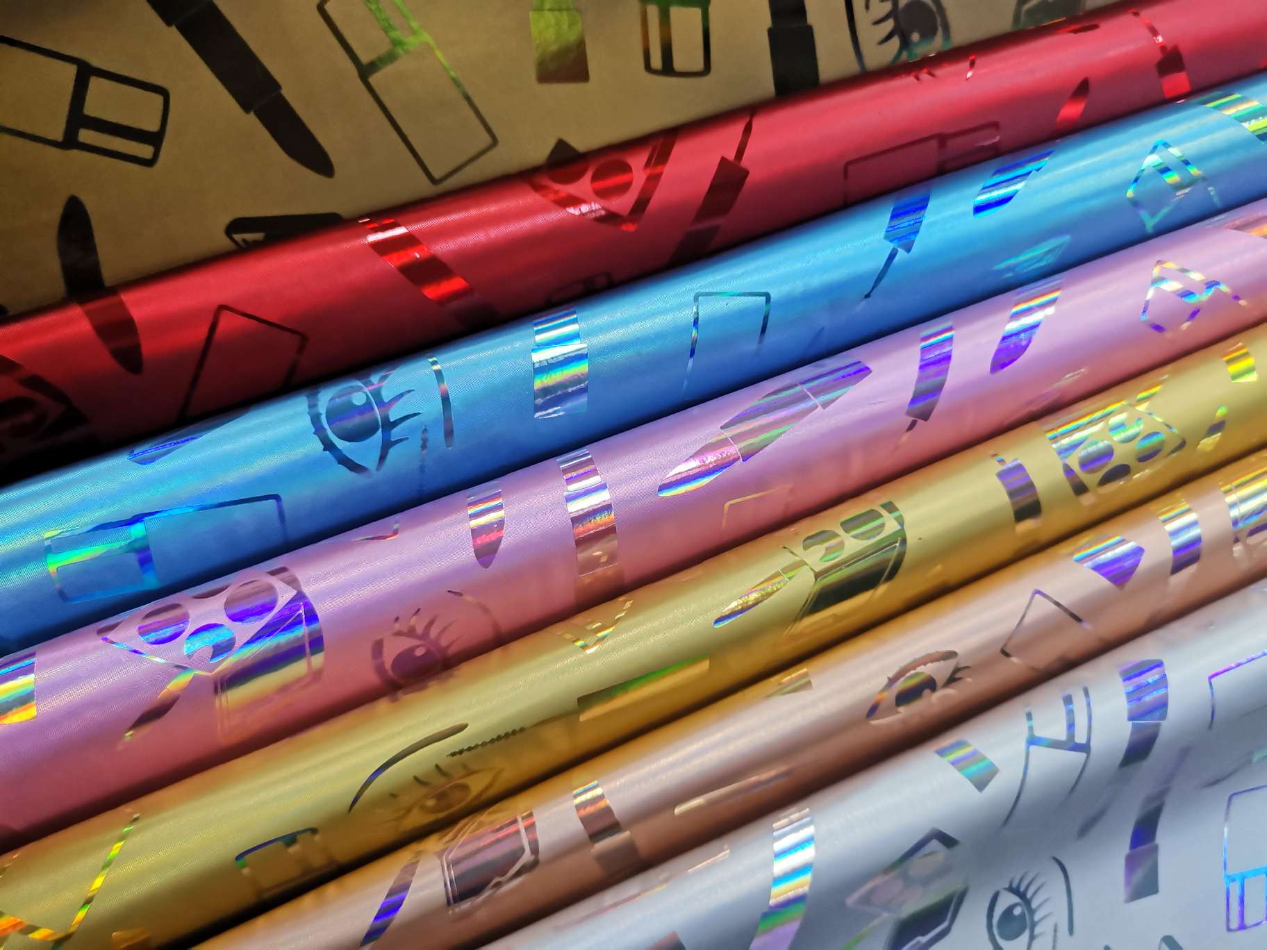 TPU high-gloss iridesy makeup boxes, lipsticks, bags, packaging, shoe materials, handbags